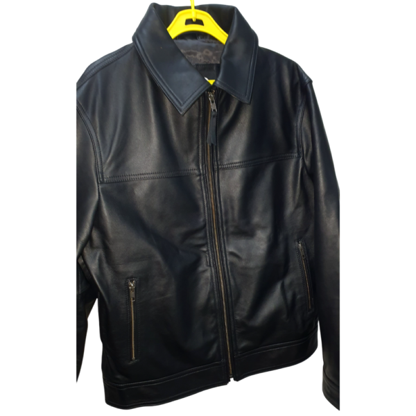 Model Leather Coach Jacket